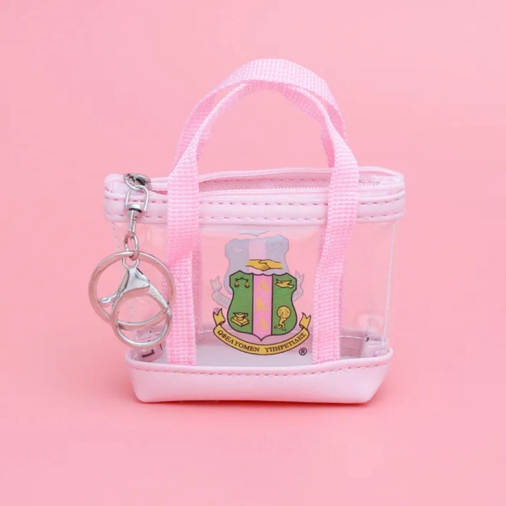 Graceful Glam: The AKA Mini Tote Zipper Pouch Keychain